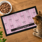 Personalised Pink Bow Pet Bowl Mat | Pet Gifts | Inspired Creative Gifts