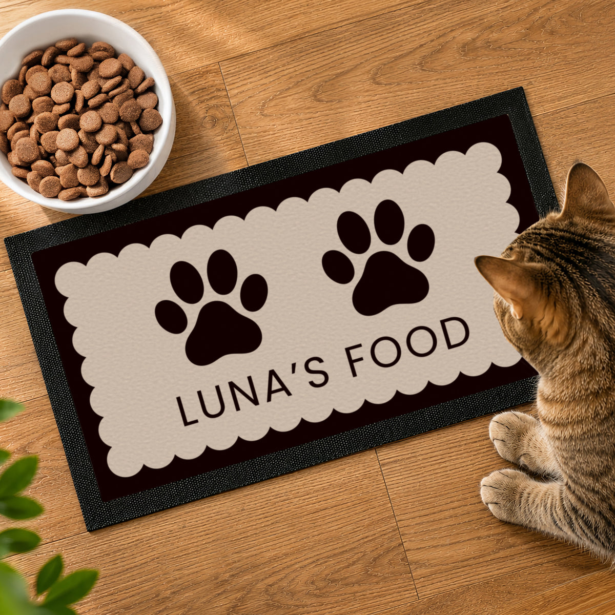 Personalised Paw Prints Pet Bowl Mat | Pet Gifts