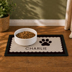 Personalised Paw Prints Pet Bowl Mat | Pet Gifts