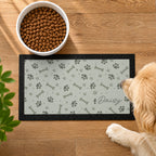 Personalised Grey Dog Icons Pet Bowl Mat | Pet Gifts