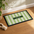 Personalised Green Stripe Pet Bowl Mat | Pet Gifts