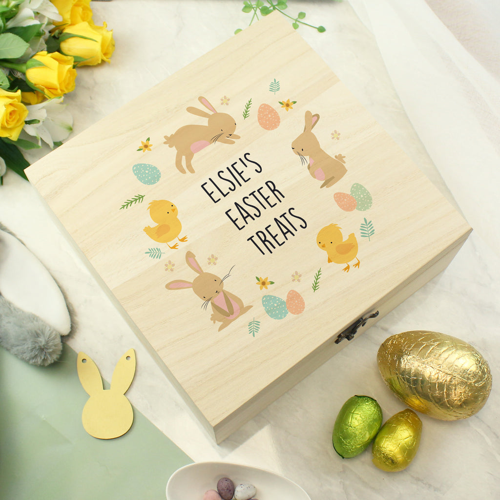 Personalised Easter Bunny Wooden Treat Box | Easter Gift