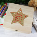Personalised Christmas Star Large Wooden Keepsake Box | Trinket, Jewellery & Keepsake Boxes | Christmas Gift