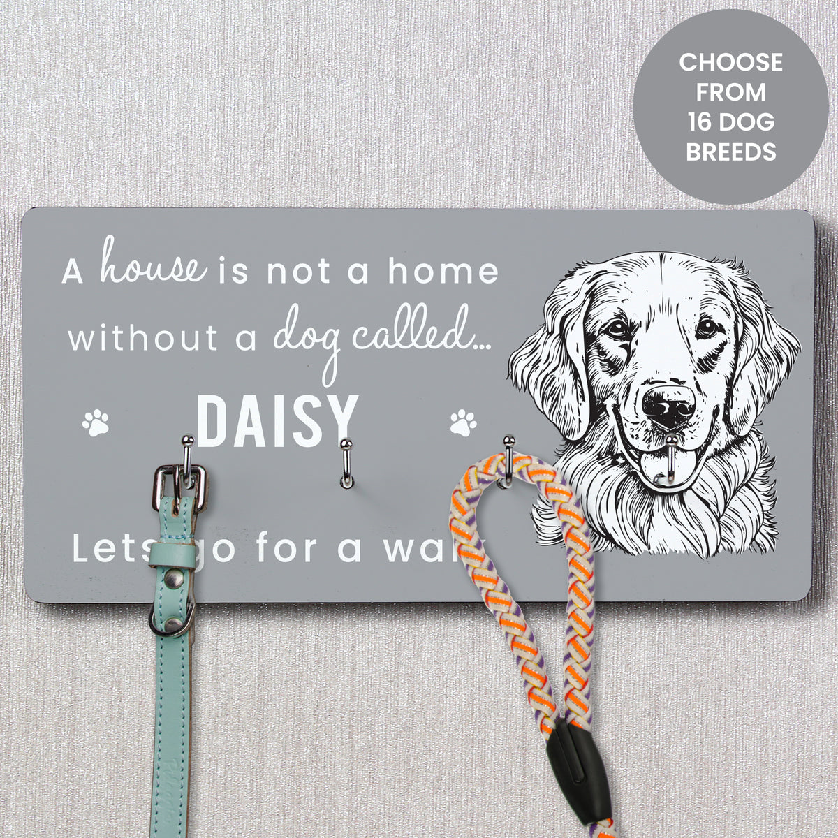 Personalised Dog Breed Lead Hooks | Pet Gifts | Inspired Creative Gifts