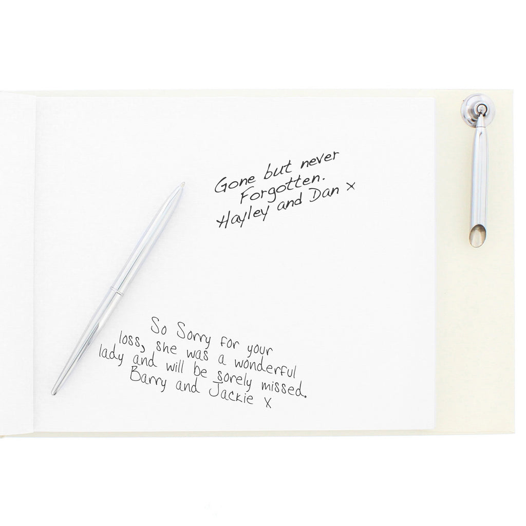 Personalised Sentiments Hardback Guest Book & Pen - Guest Book - Inspired Creative Gifts