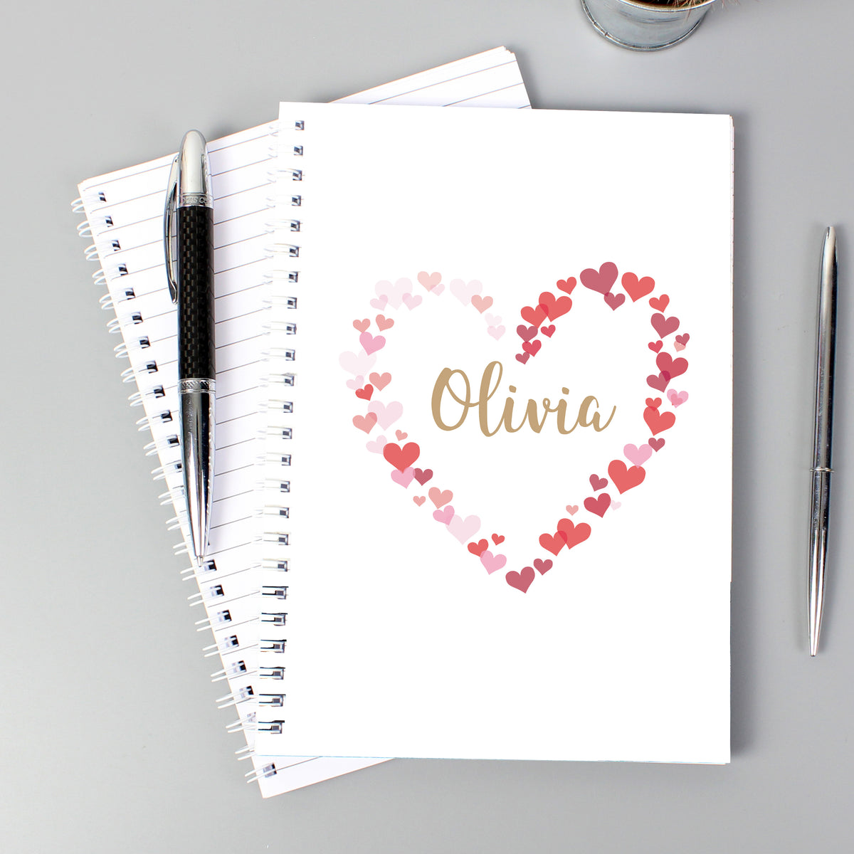 Personalised Confetti Hearts A5 Notebook | Valentine's Day Gift