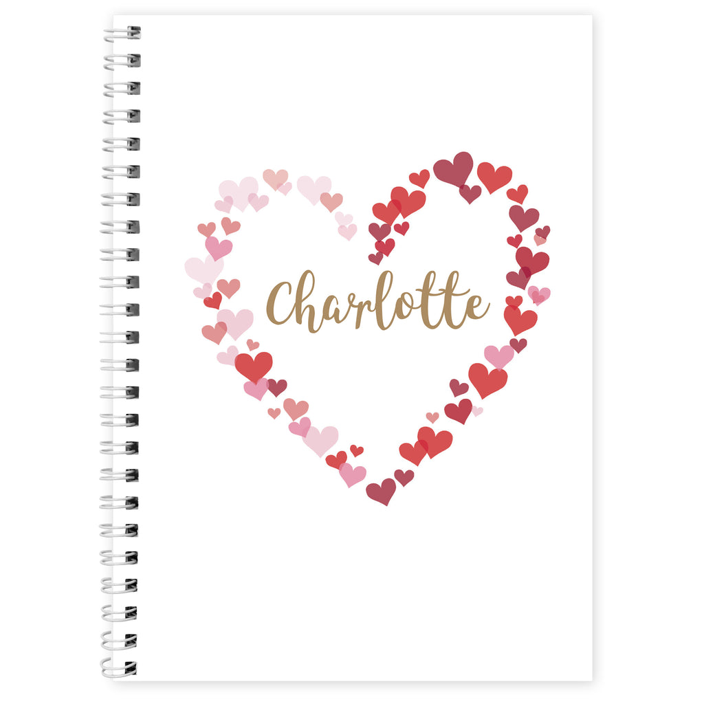 Personalised Confetti Hearts A5 Notebook | Valentine's Day Gift