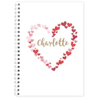 Personalised Confetti Hearts A5 Notebook | Valentine's Day Gift