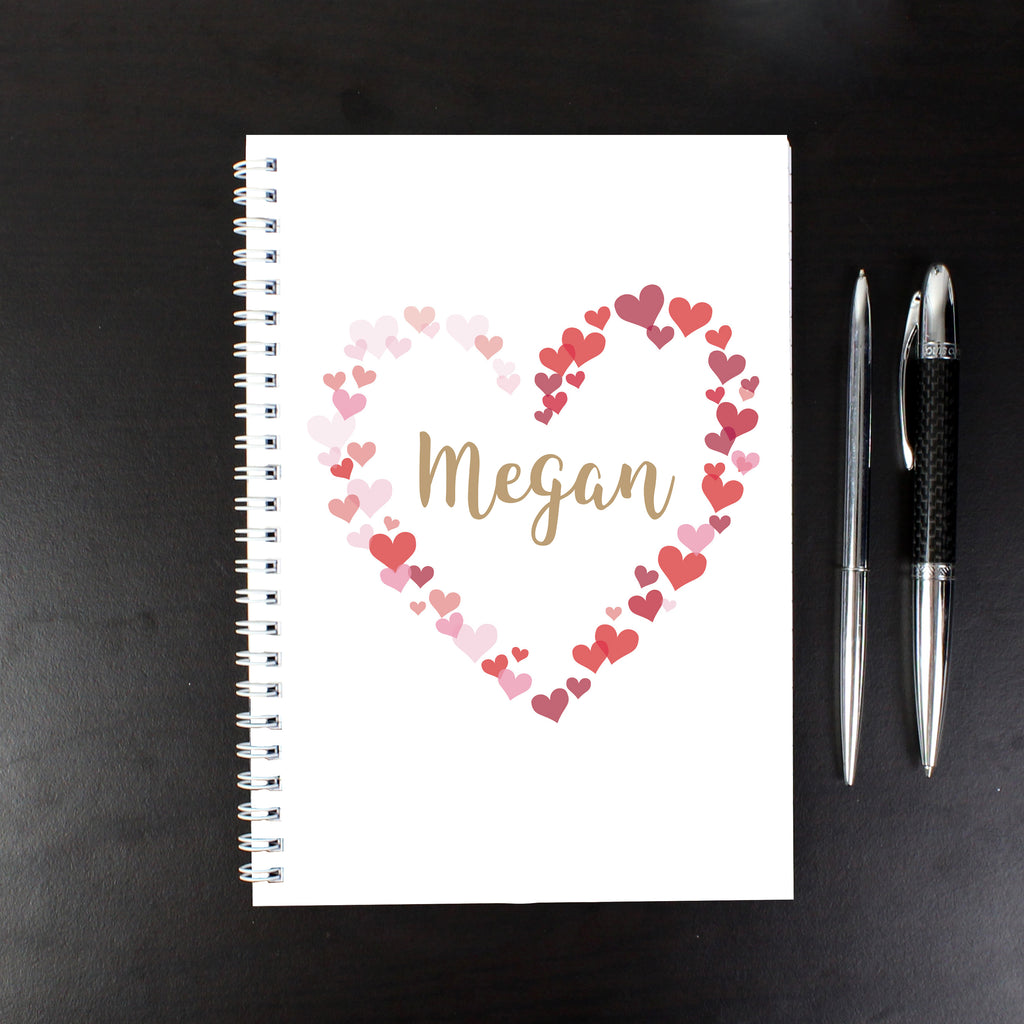 Personalised Confetti Hearts A5 Notebook | Valentine's Day Gift