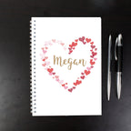 Personalised Confetti Hearts A5 Notebook | Valentine's Day Gift