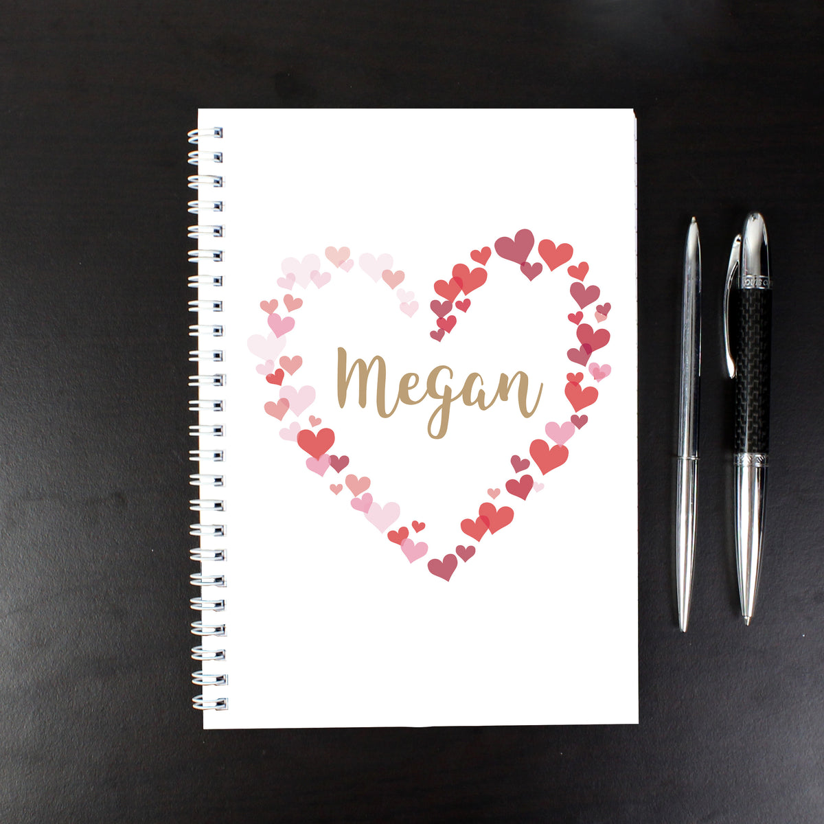 Personalised Confetti Hearts A5 Notebook | Valentine's Day Gift