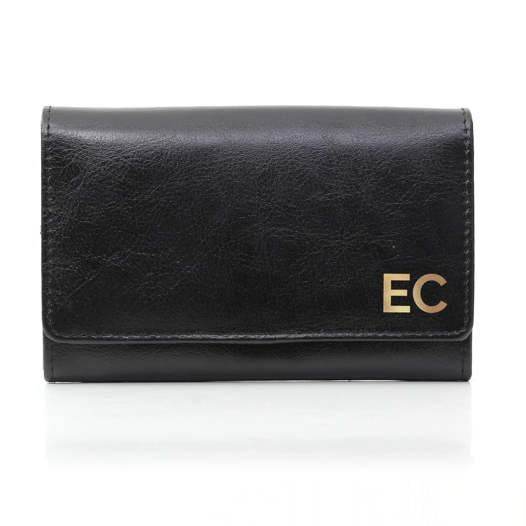 Personalised Gold Initials Black Purse - Bags & Purses - Inspired Creative Gifts