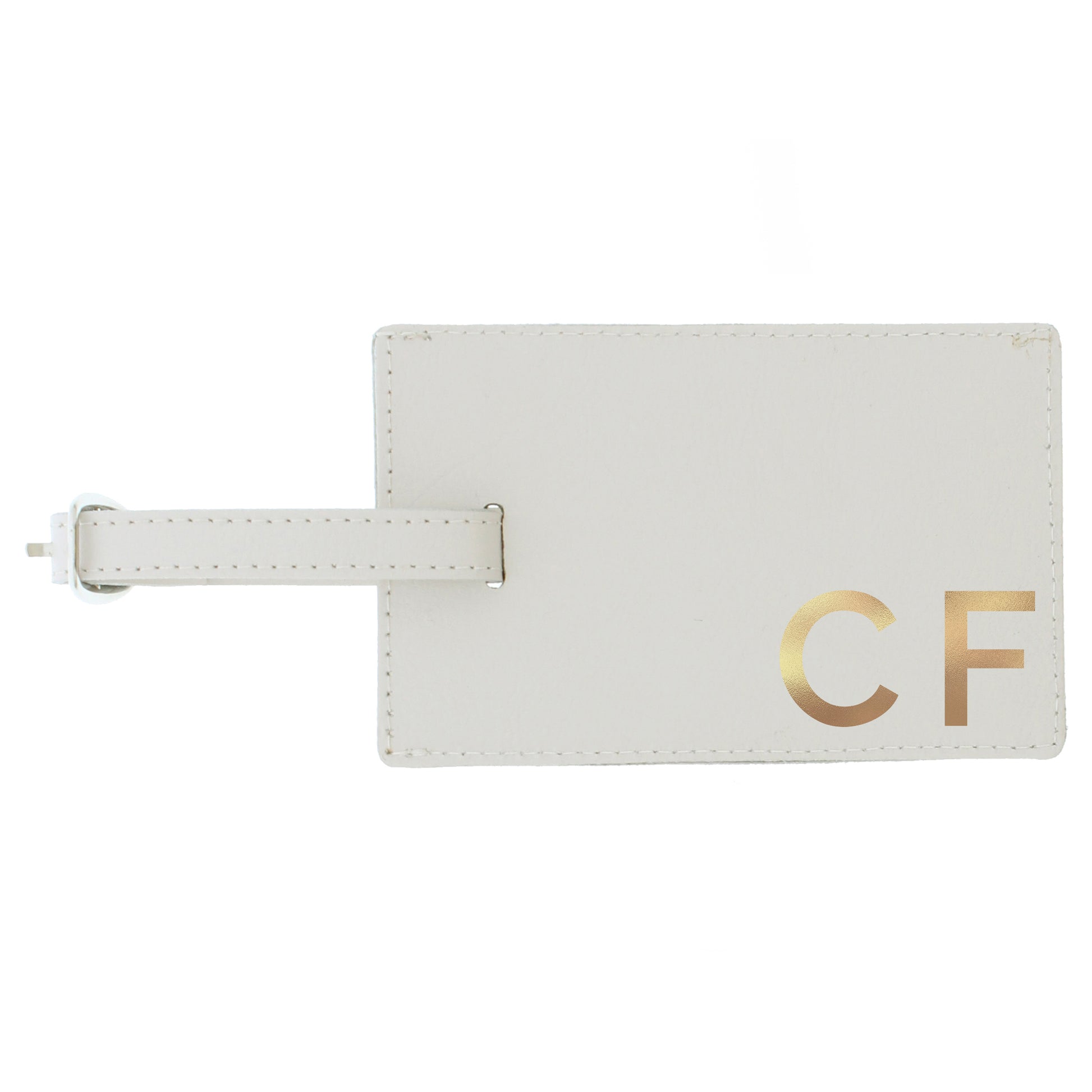 Personalised Gold Initials Cream Luggage Tag - Luggage Tag - Inspired Creative Gifts