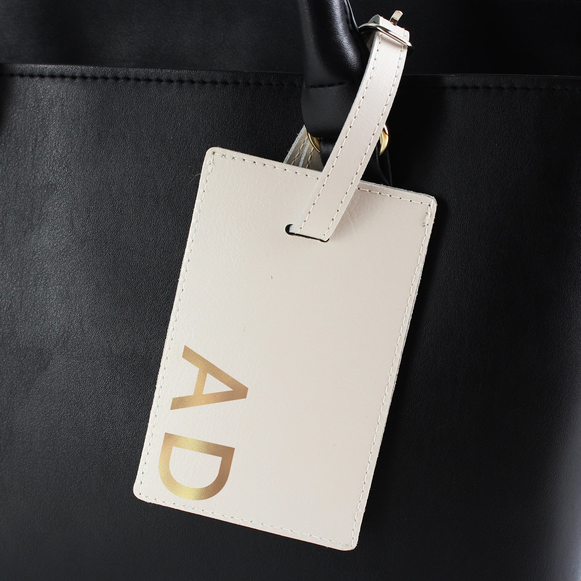 Personalised Gold Initials Cream Luggage Tag - Luggage Tag - Inspired Creative Gifts