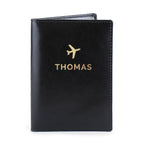 Personalised Gold Name Black Passport Holder for Birthday