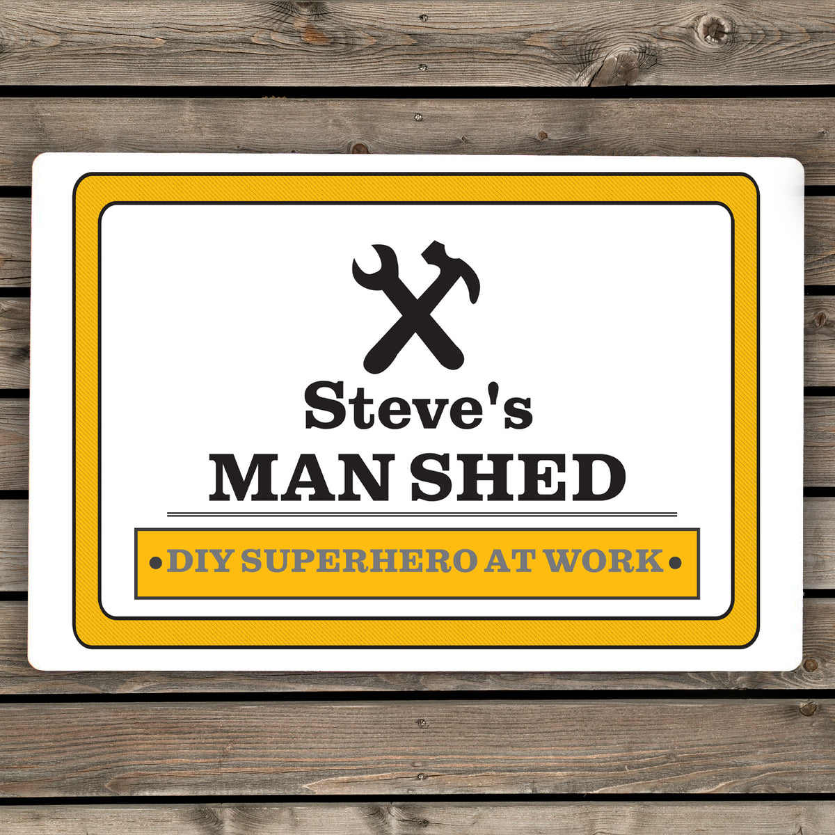 Personalised Man At Work Sign for Christmas