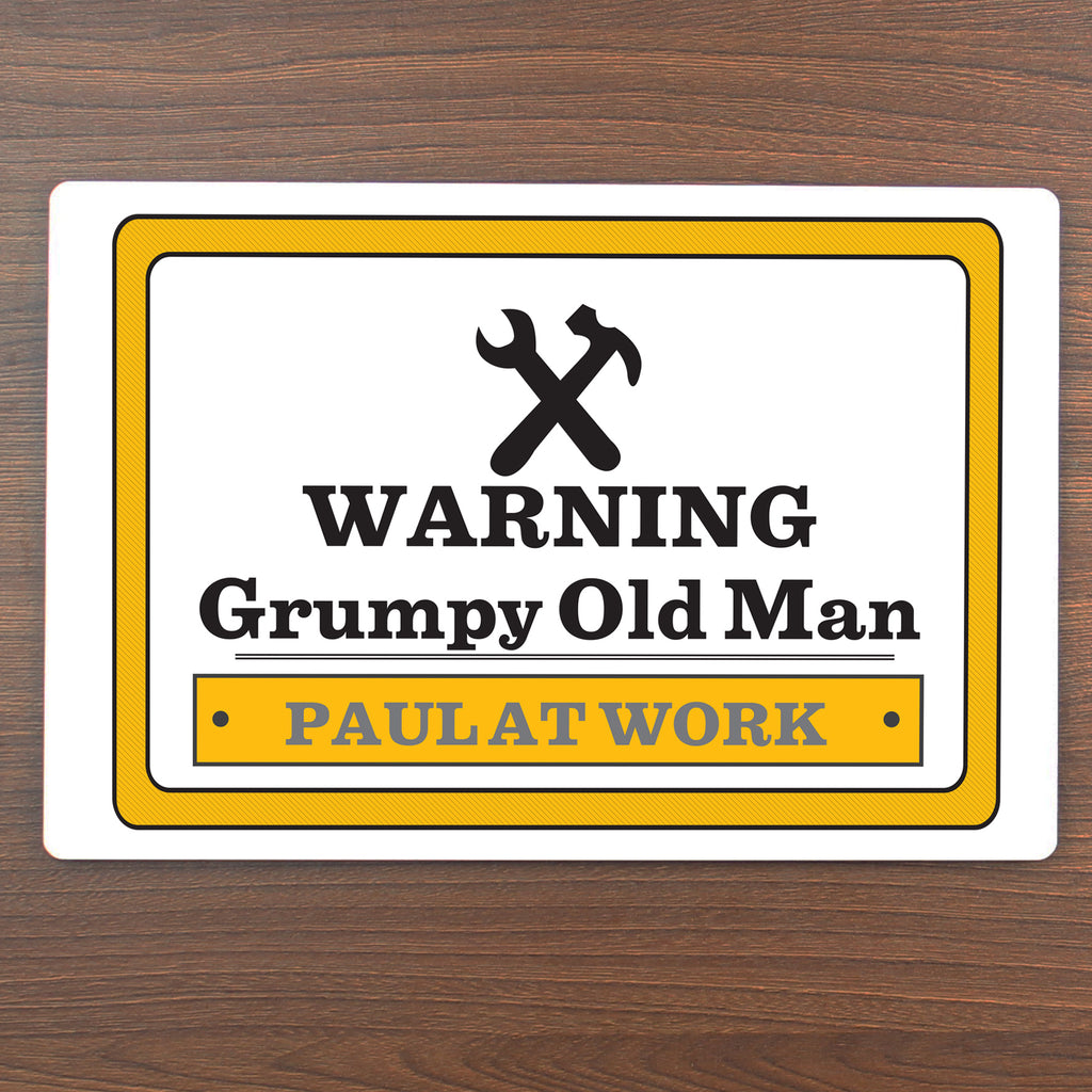 Personalised Man At Work Sign for Christmas