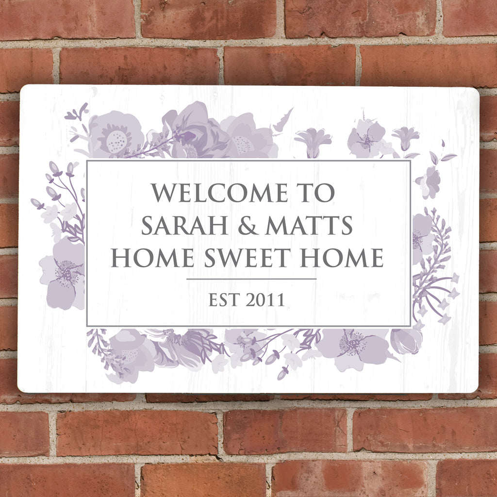 Personalised Soft Watercolour Metal Sign for Wedding