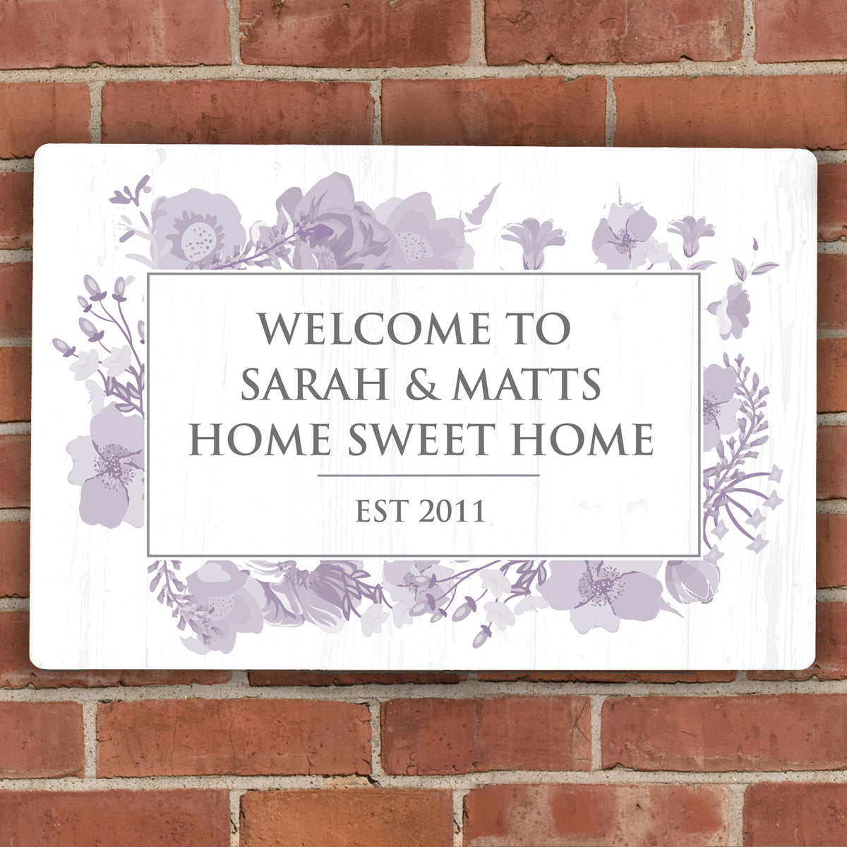 Personalised Soft Watercolour Metal Sign for Wedding