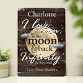 Personalised To the Moon & Back Metal Sign | Valentine's Day Gift