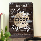 Personalised To the Moon & Back Metal Sign | Valentine's Day Gift