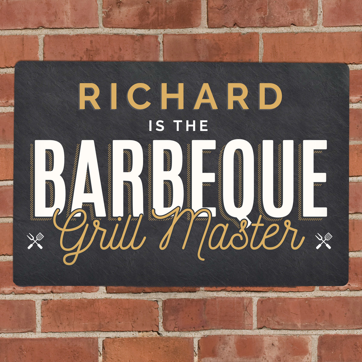 Personalised BBQ Grill Master Metal Sign for Father's Day