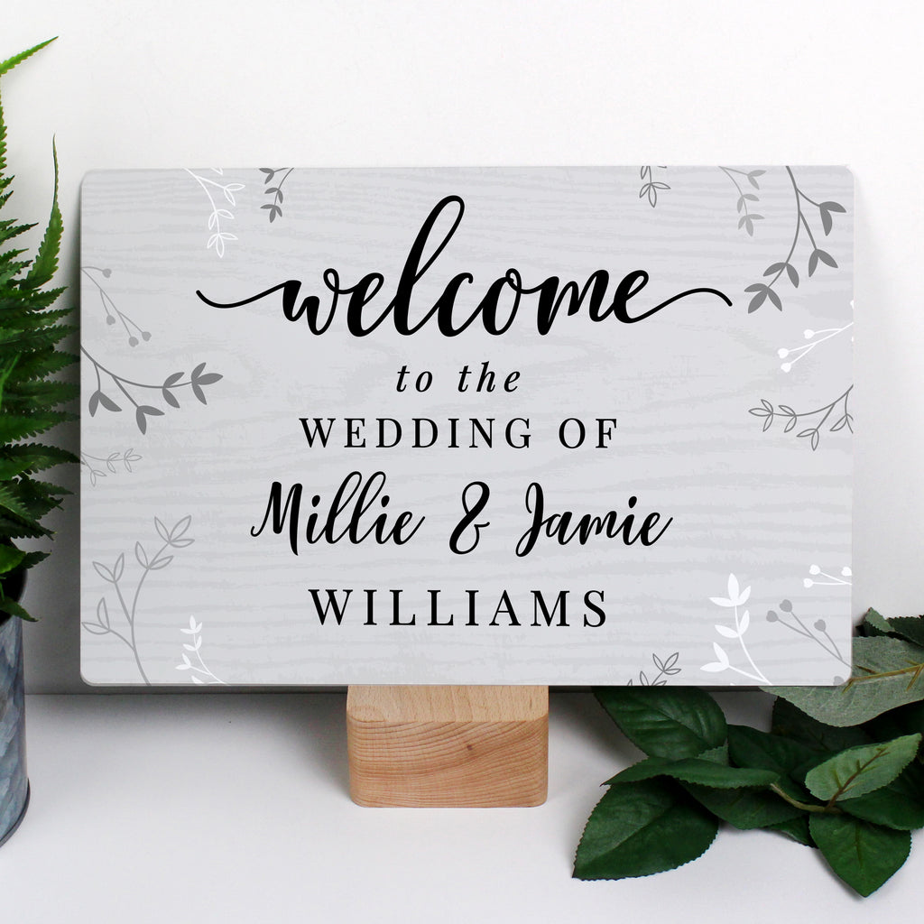 Personalised Welcome Metal Sign for Wedding