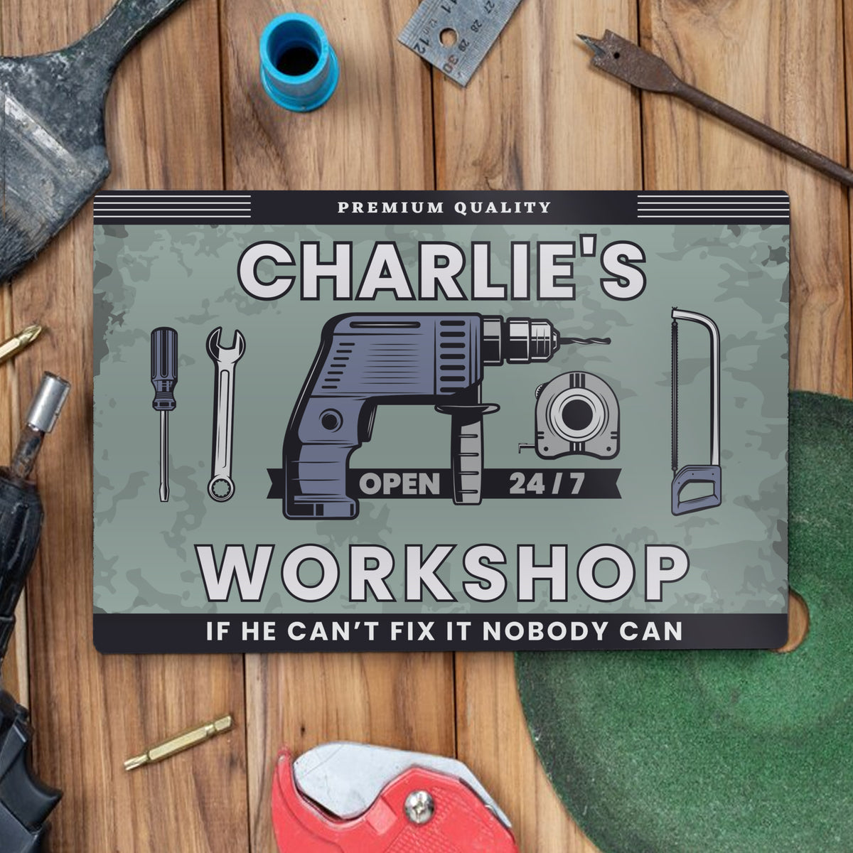 Personalised Workshop Metal Sign for Father's Day
