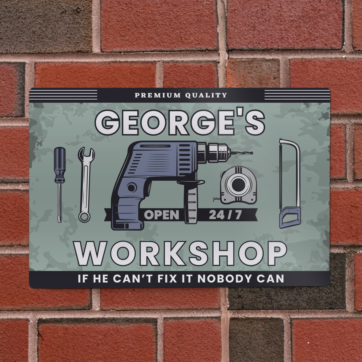 Personalised Workshop Metal Sign for Father's Day