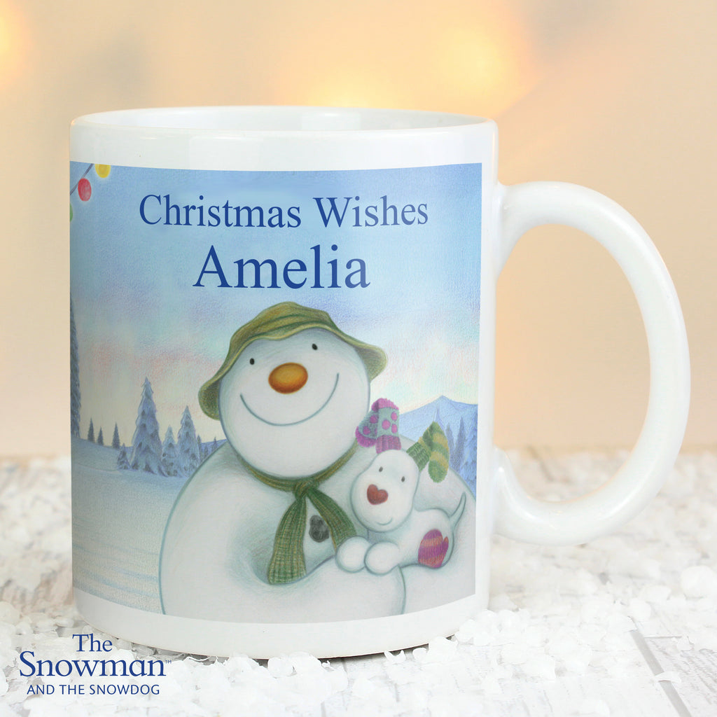 Personalised Traditional The Snowman and the Snowdog Mug for Christmas