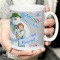 Personalised The Snowman and the Snowdog Blue Mug | Christmas Gift