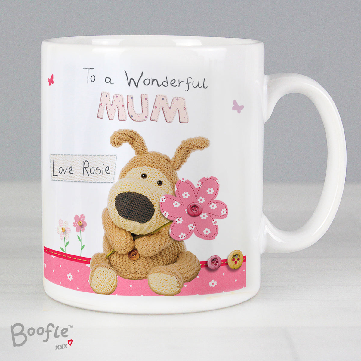 Personalised Boofle Flowers Mug | Mother's Day Gift