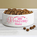Personalised Princess 15cm Medium White Pet Bowl | Pet Gifts | Inspired Creative Gifts
