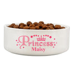 Personalised Princess 15cm Medium White Pet Bowl | Pet Gifts | Inspired Creative Gifts