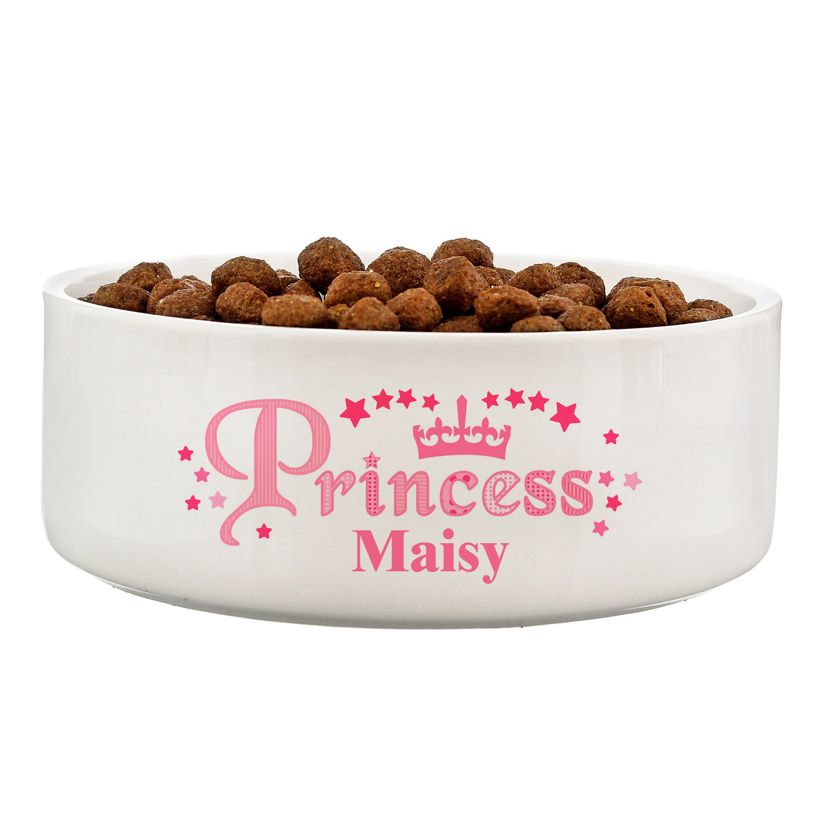 Personalised Princess 15cm Medium White Pet Bowl | Pet Gifts | Inspired Creative Gifts