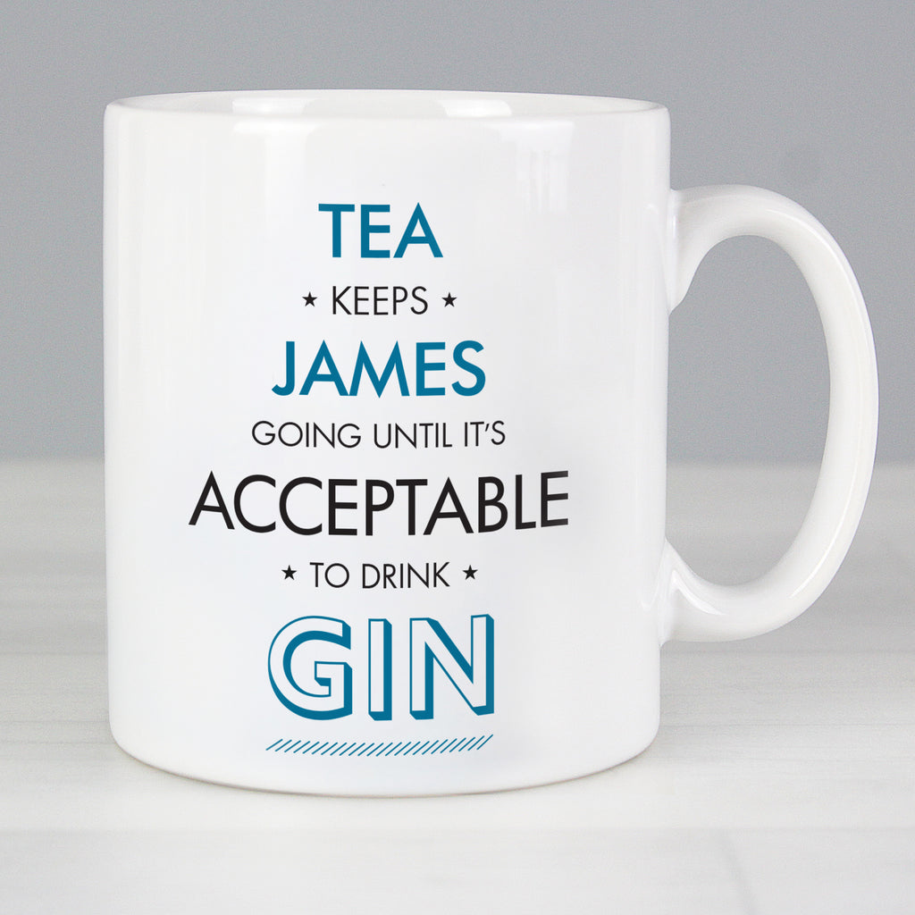 Personalised Blue Acceptable To Drink Mug | Father's Day Gift