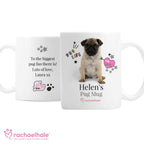 Personalised Rachael Hale Doodle Pug Mug for Christmas