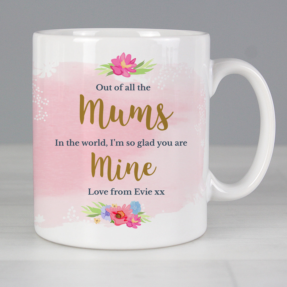 Personalised Floral Watercolour Mug | Gift for Her