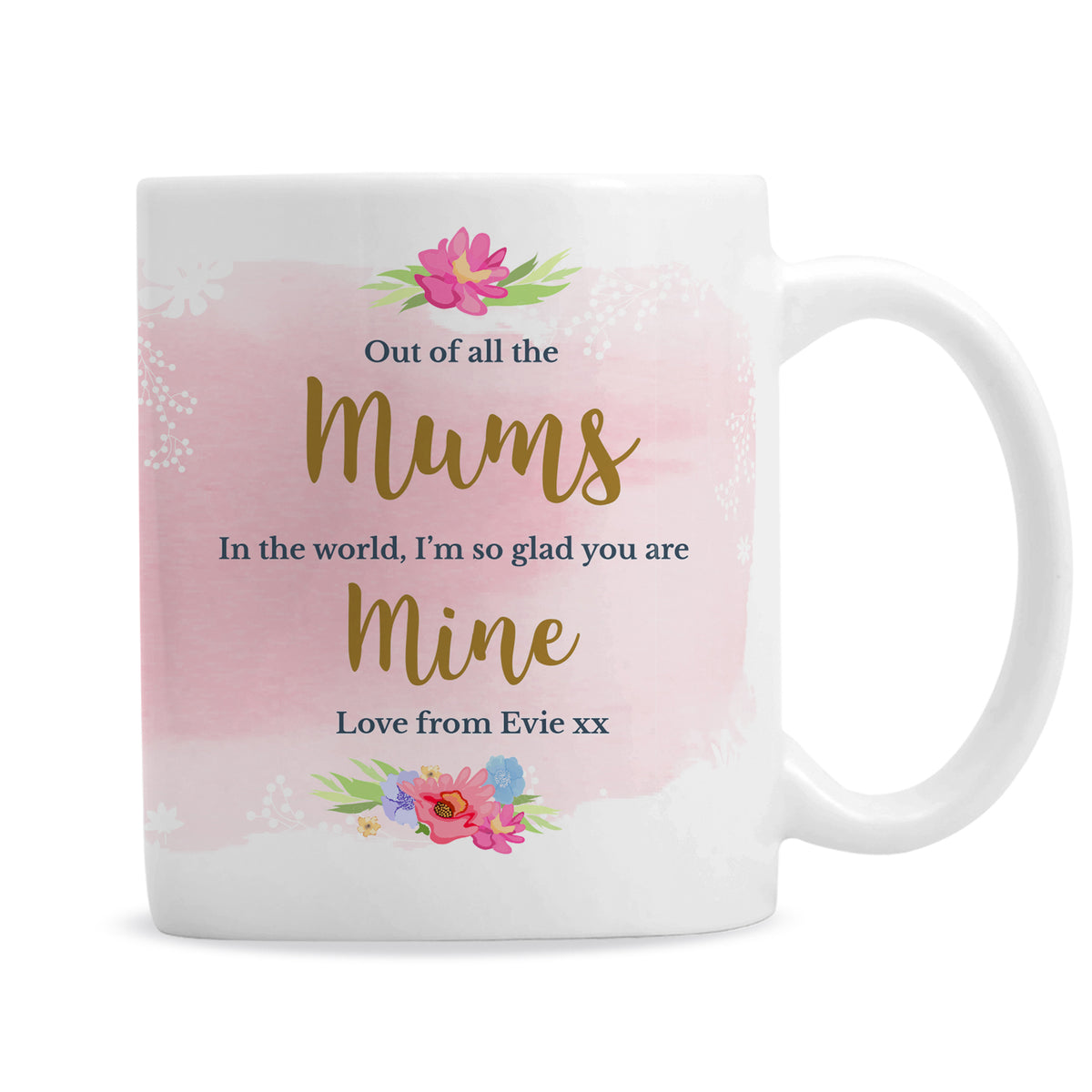 Personalised Floral Watercolour Mug | Gift for Her