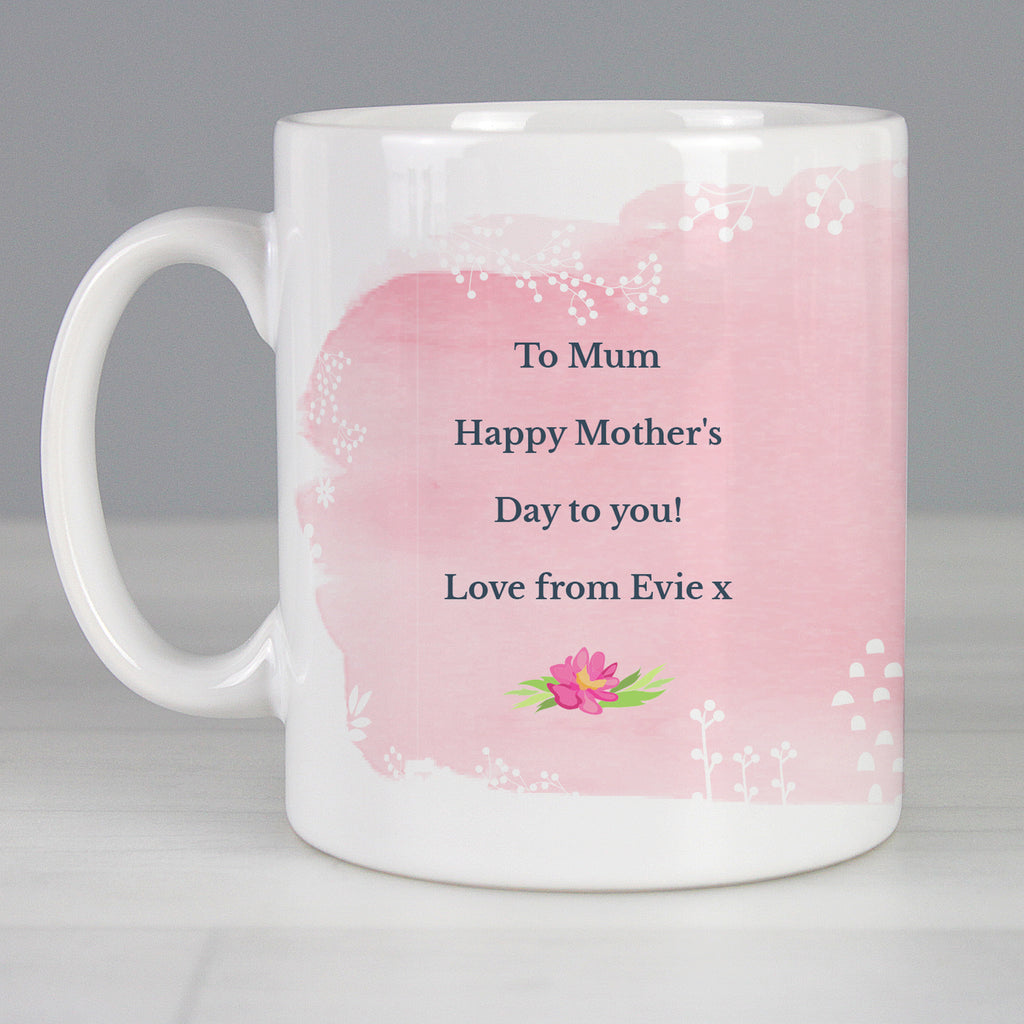 Personalised Floral Watercolour Mug | Gift for Her