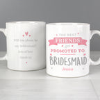 Personalised Pink Promoted To Mug | Wedding Gift