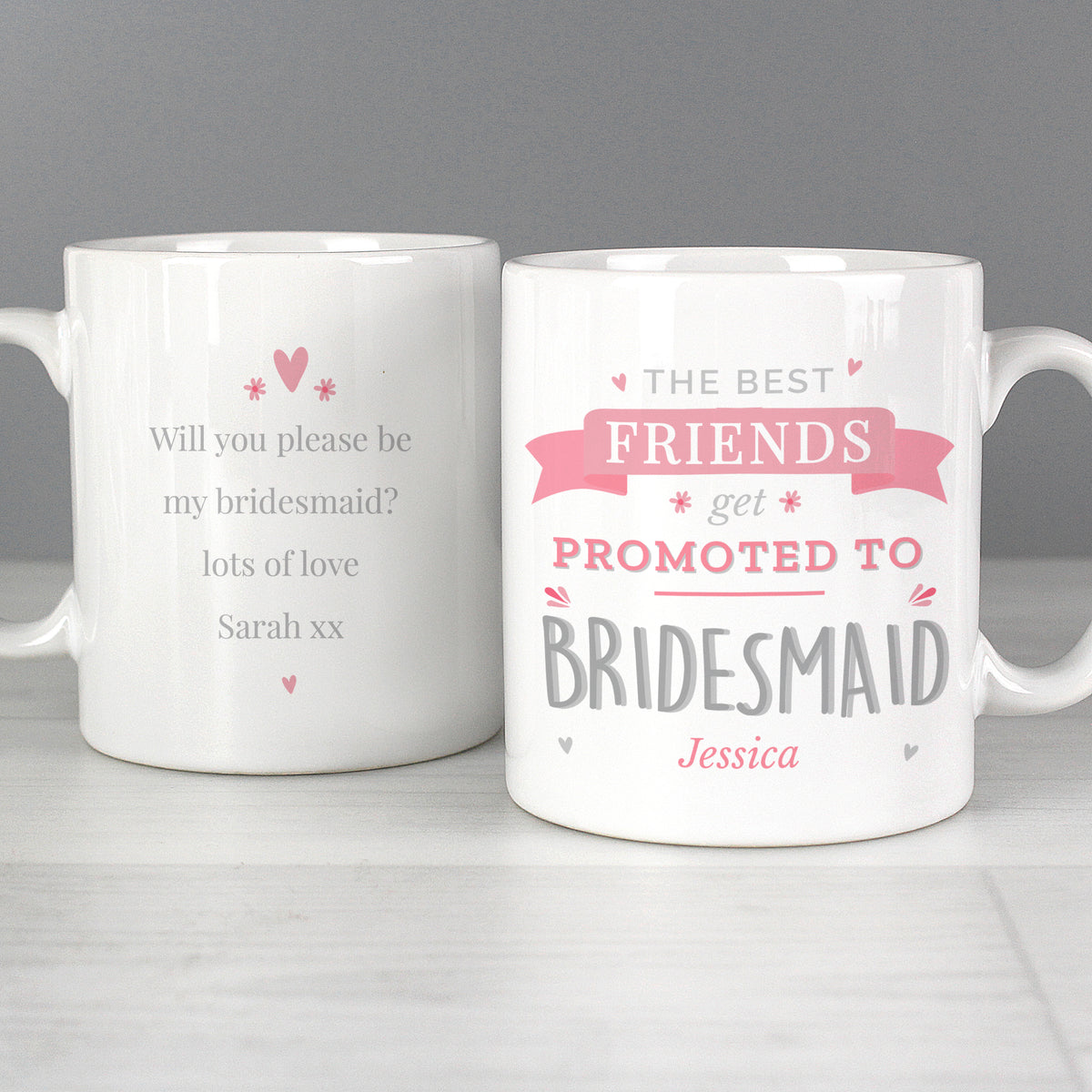 Personalised Pink Promoted To Mug | Wedding Gift