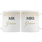 Personalised Gold Confetti Wedding Mug Set | Wedding Gift