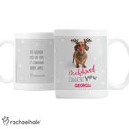 Personalised Rachael Hale Christmas Dachshund Through the Snow Mug