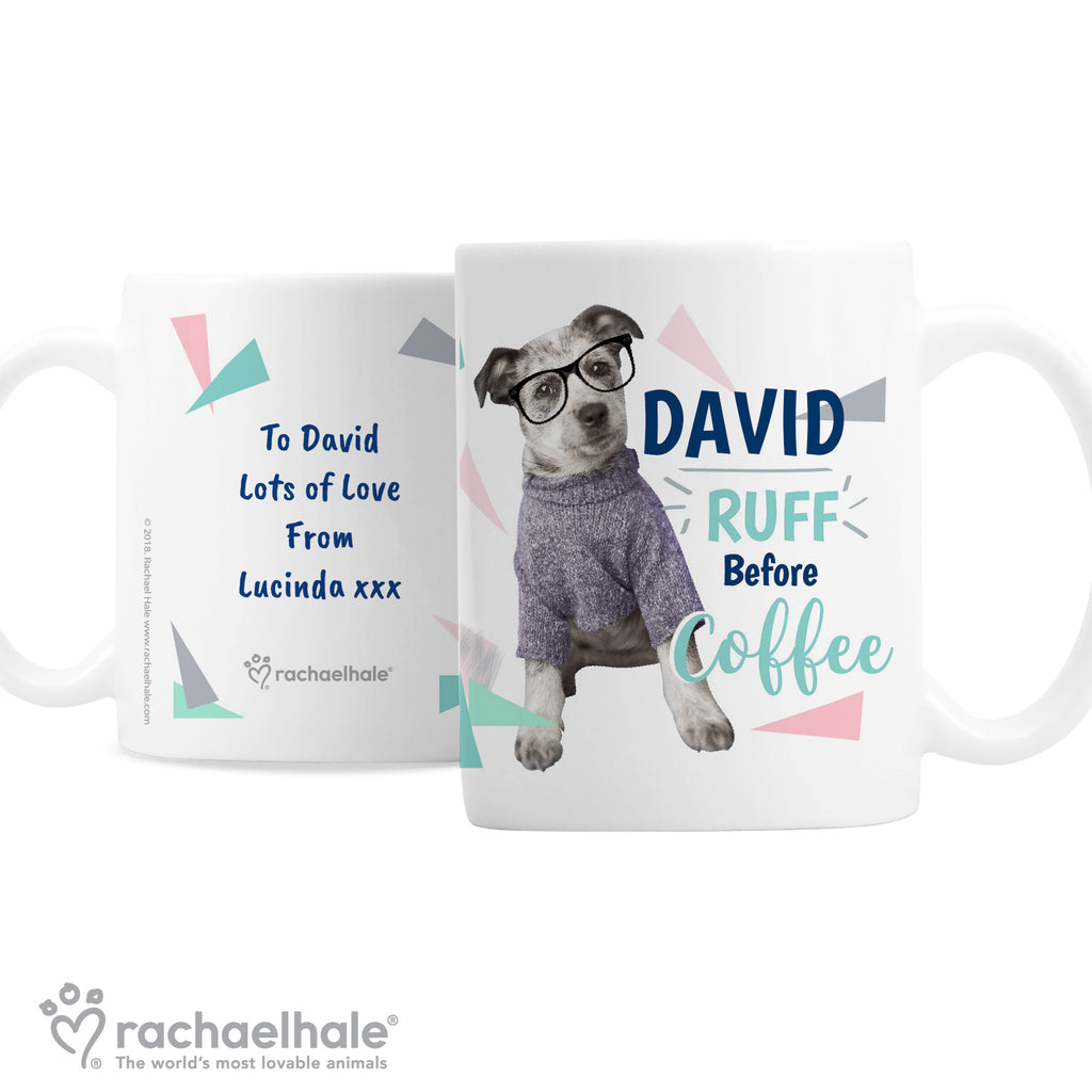 Personalised Rachael Hale 'Ruff Before Coffee' Dog Mug | Gift for Pets
