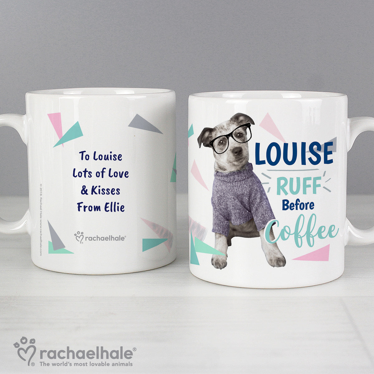 Personalised Rachael Hale 'Ruff Before Coffee' Dog Mug | Gift for Pets