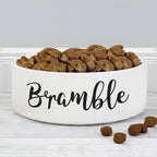 Personalised Any Name 15cm Medium White Pet Bowl | Pet Gifts | Inspired Creative Gifts