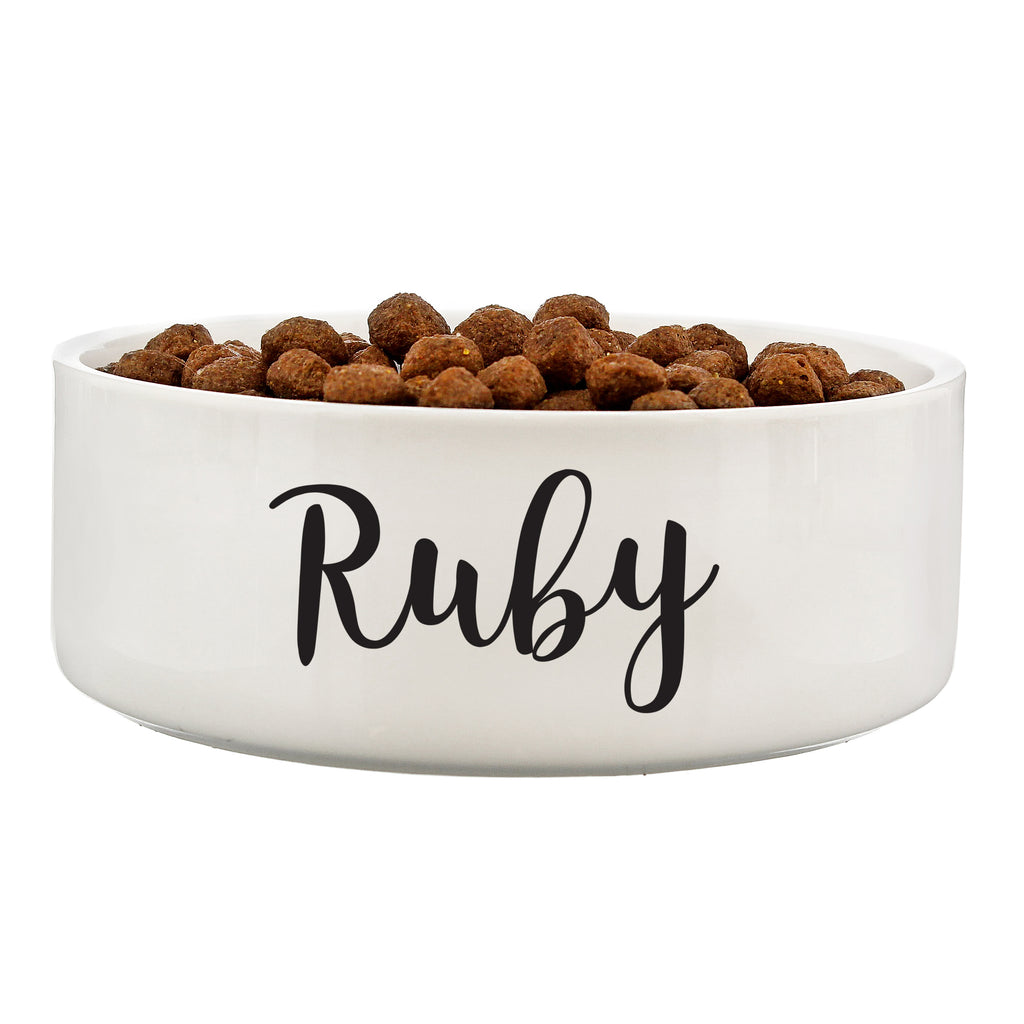 Personalised Any Name 15cm Medium White Pet Bowl | Pet Gifts | Inspired Creative Gifts
