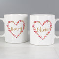 Personalised Confetti Hearts Wedding Mug Set | Wedding Gift