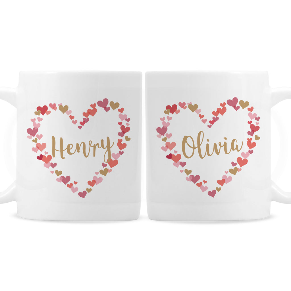 Personalised Confetti Hearts Wedding Mug Set | Wedding Gift